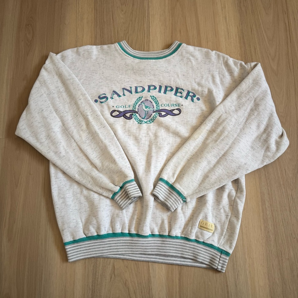 Vintage Sandpiper Golf Course Cotton Sweater Sz M